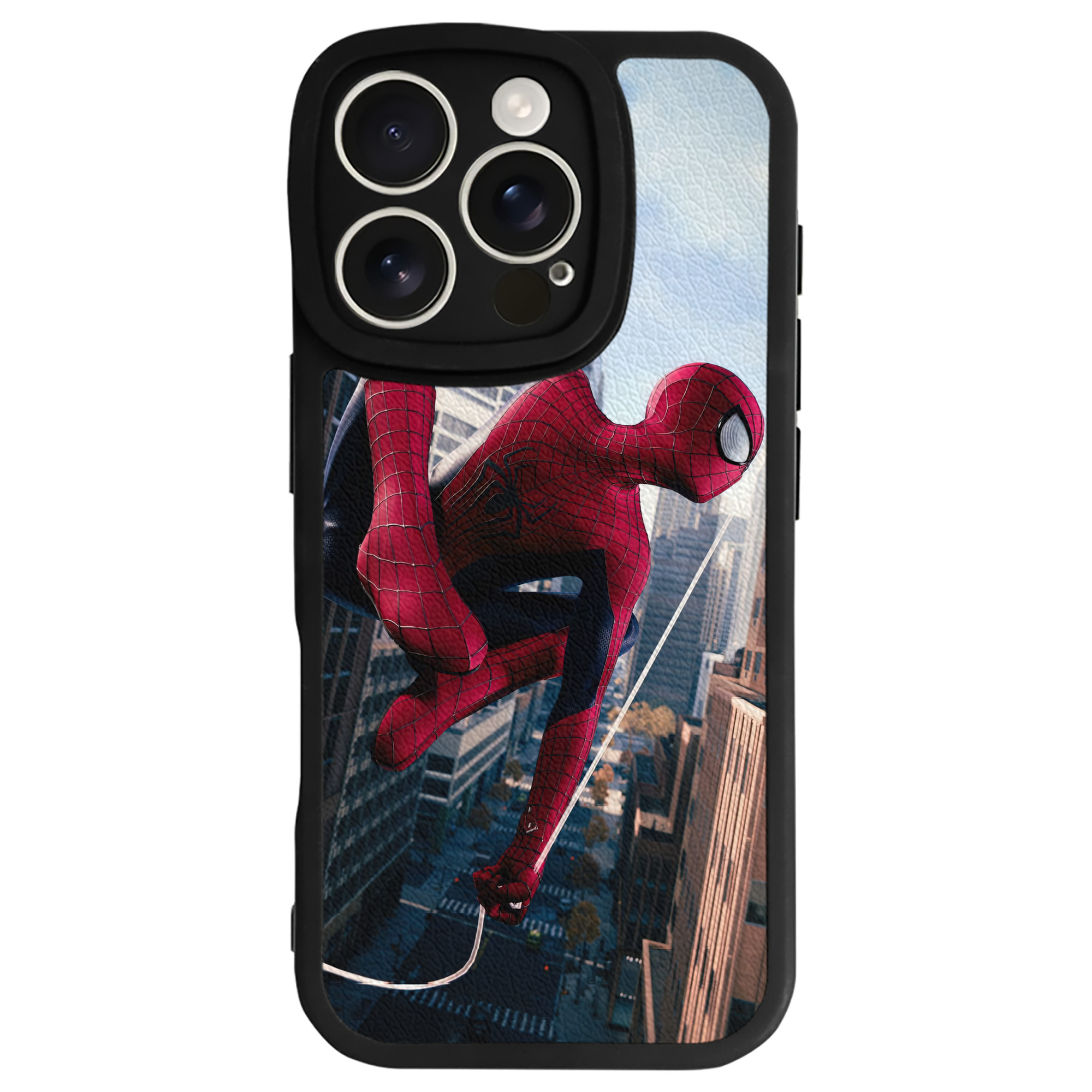 （画像用） Spider Man スパイダーマン 【iPhone 16シリーズ対応】シリコンスマホケース（レザー調） 材質：シリコン